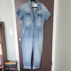 Celebrity Pink Light Blue Denim Overalls
